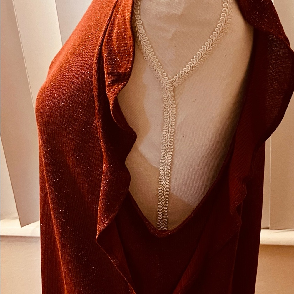 Madewell Metallic Rust Ruffle Tank Top - Picture 7 of 8